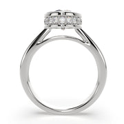 Xenia Round Cut Halo Pave Solitaire Engagement Ring Setting - Nivetta